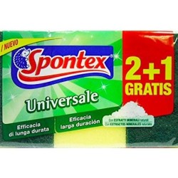 SPONTEX SPUGNA ABRASIVA UNIVERSALE 2 PEZZI + 1 GRATIS