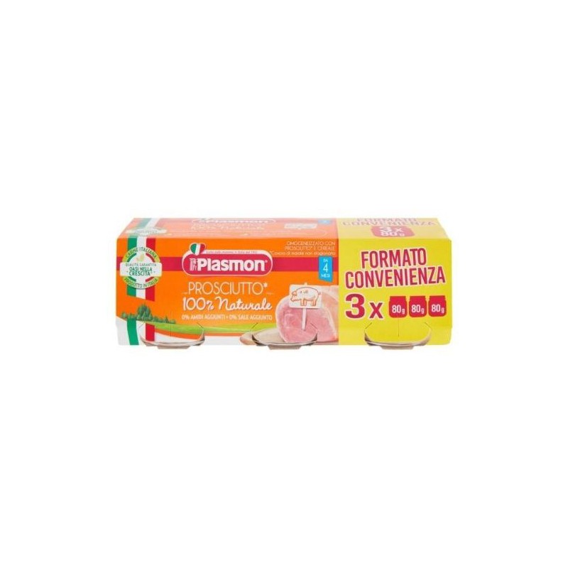 PLASMON OMOGENEIZZATO PROSCIUTTO E CEREALE 2X80 GR.